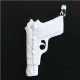 925 Silver Carving Beretta Semi Handgun Gun Bison Bone Sterling Pendant, 2 3/4"