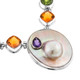 Mabe Pearl Amethyst Peridot Gemstone Silver Necklace, 1 3/4"