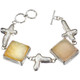 925 Silver Clearance! Natural Druzy Drusy Cross Biwa Pearl Sterling Bracelet