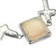 925 Silver Clearance! Natural Druzy Drusy Cross Biwa Pearl Sterling Bracelet