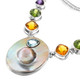 Mabe Pearl Blue Topaz Peridot Gemstone Silver Necklace, 17"
