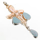 925 Silver Sale Australian Opal Peach Freshwater Pearl Cross Pendant, ! 2 3/8"