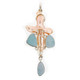 925 Silver Sale Australian Opal Peach Freshwater Pearl Cross Pendant, ! 2 3/8"
