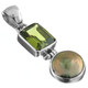 925 Silver Green Biwa Freshwater Pearl Peridot Gemstone Pendant, 1 3/16"