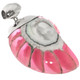 925 Silver Hot Pink Open Nautilus Shell Sterling Pendant, 2 3/4"