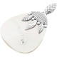 Blistered White Mother Of Pearl Oyster Shell 925 Sterling Silver Pendant, 2"