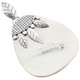 Blistered White Mother Of Pearl Oyster Shell 925 Sterling Silver Pendant, 2"