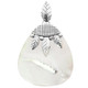 Blistered White Mother Of Pearl Oyster Shell 925 Sterling Silver Pendant, 2"