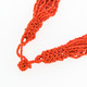 Handmade 20 Strands Earthy Orange Glass Seed Beads Necklace, 25"