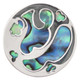925 Silver Cool Round Paua Abalone Shell Sterling Sz 7 Ring