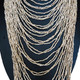 Opulent 40 Strand Khaki Beige Bead Layered Necklace, 22"