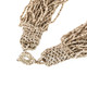 Opulent 40 Strand Khaki Beige Bead Layered Necklace, 22"