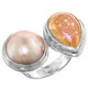 925 Silver Us-made Pink Pearl Titanium Druzy Drusy Sterling Sz 5 Ring