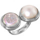 925 Silver White Pearl Opal Titanium Druzy Drusy Sterling Sz 5 Ring
