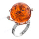 925 Silver Cz Amber us 7 Ring