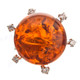925 Silver Cz Amber us 7 Ring