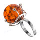 925 Silver Cz Amber us 7 Ring