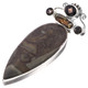 925 Silver 4ct Smokey Quartz Jasper Biwa Freshwater Pearl Pendant, 3 5/16"