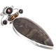 925 Silver 4ct Smokey Quartz Jasper Biwa Freshwater Pearl Pendant, 3 5/16"