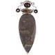 925 Silver 4ct Smokey Quartz Jasper Biwa Freshwater Pearl Pendant, 3 5/16"