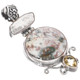 925 Silver Jasper Biwa Freshwater Stick Pearl Lemon Quartz Pendant, 2 7/16"