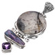 925 Silver Jasper Amethyst Purple Freshwater Pearl Pendant, 3 1/16"