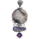 925 Silver Jasper Amethyst Purple Freshwater Pearl Pendant, 3 1/16"