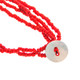 4 Strand Coral Red Seed Beads Long Necklace, 23"