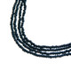 4 Strand Black Glass Seed Beads Long Necklace, 23"
