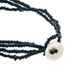 4 Strand Black Glass Seed Beads Long Necklace, 23"