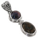 925 Silver Labradorite Peacock Freshwater Pearl Sterling Pendant, 1 3/4"
