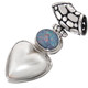 925 Silver Natural Opal Doublet Heart White Mabe Pearl Pendant, 1 9/16"