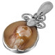 925 Sterling Silver Blister Pearl Sterling Pendant, 1 1/4"