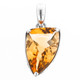 925 Silver Large Freeform Cut Citrine Filigree Sterling Pendant, 1"