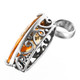 925 Silver Large Freeform Cut Citrine Filigree Sterling Pendant, 1"