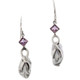 925 Silver Biwa Freshwater Stick Pearl Amethyst Sterling Earrings, 1"