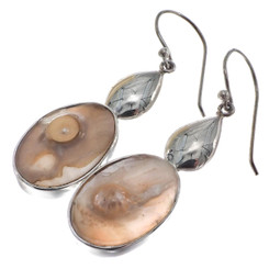 925 Sterling Silver Blister Pearl Sterling Earrings, 1 1/4"