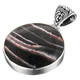 925 Silver 2 1/16 Genuine Botswana Agate Sterling Pendant