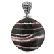 925 Silver 2 1/16 Genuine Botswana Agate Sterling Pendant