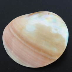 Genuine Drilled South Pacific Pink Shell Cabochon Bead, 2 3/4"