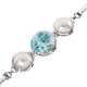 925 Silver Larimar Biwa Pearl Sterling Bracelet, 8"