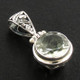 925 Silver 4.6ct Prasiolite Green Amethyst Pendant, 1"