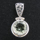 925 Silver 4.6ct Prasiolite Green Amethyst Pendant, 1"