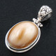 925 Silver Gold Mabe Pearl Sterling Pendant, 1 3/16"