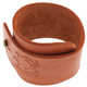 Brown Handmade Bali Scroll Genuine Leather Cuff Bracelet, 7"