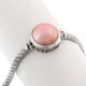 925 Silver Big 18mm Pink Mabe Pearl Sterling Bracelet