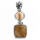 925 Silver Rutilated Quartz Biwa Pearl Sterling Pendant, 1 3/4"