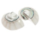 Nautilus Shell White Focal Bead Matched Pair Cab Cabochon, 1 1/4"
