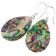 925 Silver Teardrop Paua Abalone Shell Sterling Earrings, 1 1/4"
