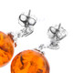 3 1/8" 925 Silver Baltic Amber Cz Post Earrings